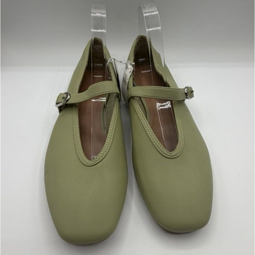 Old Navy Mary Jane Ballet Flats Shoes Green Comfort Preppy Retro Size 9 NWT
